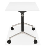 Paris Prix Bureau Pliable à Roulettes "Lexon" 140cm Blanc