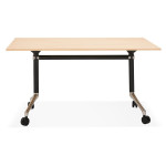 Paris Prix Bureau Pliable à Roulettes "Lexon" 140cm Naturel