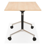 Paris Prix Bureau Pliable à Roulettes "Lexon" 140cm Naturel