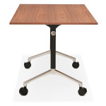 Paris Prix Bureau Pliable à Roulettes "Lexon" 140cm Noyer