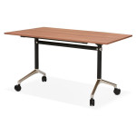 Paris Prix Bureau Pliable à Roulettes "Lexon" 140cm Noyer