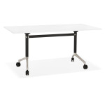 Paris Prix Bureau Pliable à Roulettes "Lexon" 160cm Blanc