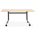 Paris Prix Bureau Pliable à Roulettes "Lexon" 160cm Naturel