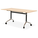 Paris Prix Bureau Pliable à Roulettes "Lexon" 160cm Naturel