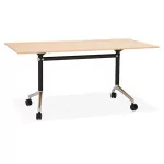 Paris Prix Bureau Pliable à Roulettes "Lexon" 160cm Naturel