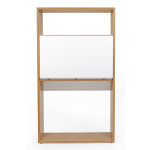 Paris Prix Bureau Secrétaire Design "Loma" 157cm Blanc & Chêne