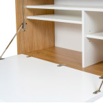 Paris Prix Bureau Secrétaire Design "Loma" 157cm Blanc & Chêne