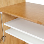 Paris Prix Bureau Secrétaire Design "Loma" 157cm Blanc & Chêne