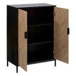 Paris Prix Cabinet 2 Portes "Chevrons" 110cm Naturel & Noir