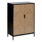 paris prix Cabinet 2 Portes "Chevrons" 110cm Naturel & Noir