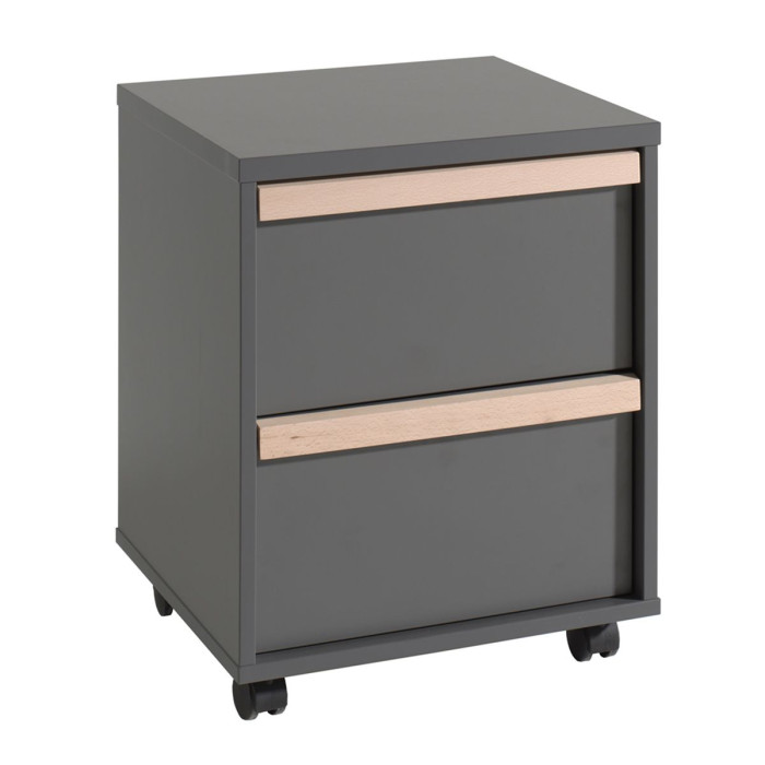 Paris Prix Caisson De Bureau 2 Tiroirs "London" 60cm Gris Anthracite