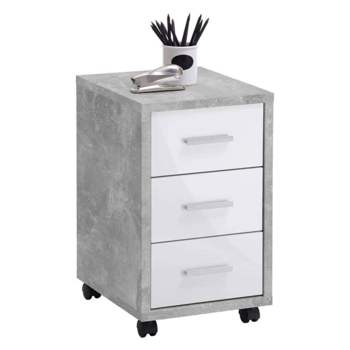Paris Prix Caisson De Bureau 3 Tiroirs "Dylda" 58cm Gris