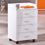 Paris Prix Caisson De Bureau 4 Tiroirs "College" 65cm Blanc