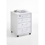 Paris Prix Caisson De Bureau 4 Tiroirs "Kazed" 65cm Blanc