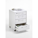 Paris Prix Caisson De Bureau 4 Tiroirs "Kazed" 65cm Blanc