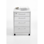 Paris Prix Caisson De Bureau 4 Tiroirs "Kazed" 65cm Blanc