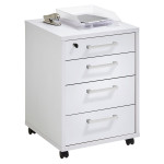 paris prix Caisson de Bureau 4 Tiroirs "Kazed" 65cm Blanc