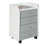 Paris Prix Caisson De Bureau 4 Tiroirs "Taz" 65cm Blanc & Gris