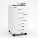 Paris Prix Caisson De Bureau 5 Tiroirs "Dydre" 63cm Blanc