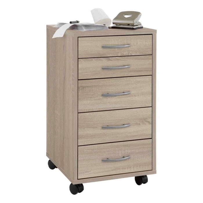 Paris Prix Caisson De Bureau 5 Tiroirs "Dydre" 63cm Naturel