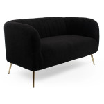 Paris Prix Canapé 2 Places Bouclette "Reuben" 128cm Noir