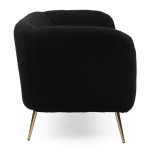 Paris Prix Canapé 2 Places Bouclette "Reuben" 128cm Noir