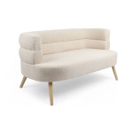Paris Prix Canapé 2 Places Bouclette "Rondo" 145cm Beige