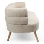 Paris Prix Canapé 2 Places Bouclette "Rondo" 145cm Beige