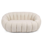Paris Prix Canapé 2 Places Coquillage Bouclette "Galen" 148cm Beige