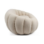 Paris Prix Canapé 2 Places Coquillage Bouclette "Galen" 148cm Beige