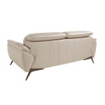 Paris Prix Canapé 2 Places En Cuir "Delmer" 191cm Taupe