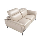 Paris Prix Canapé 2 Places En Cuir "Delmer" 191cm Taupe