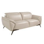 paris prix Canapé 2 Places en Cuir "Delmer" 191cm Taupe