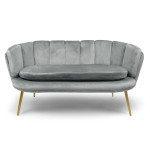 Paris Prix Canapé 2 Places En Velours "Dabren" 138cm Argent