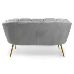 Paris Prix Canapé 2 Places En Velours "Dabren" 138cm Argent