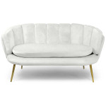 Paris Prix Canapé 2 Places En Velours "Dabren" 138cm Blanc