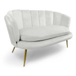 paris prix Canapé 2 Places en Velours "Dabren" 138cm Blanc