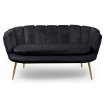 Paris Prix Canapé 2 Places En Velours "Dabren" 138cm Noir