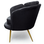 Paris Prix Canapé 2 Places En Velours "Dabren" 138cm Noir