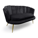 paris prix Canapé 2 Places en Velours "Dabren" 138cm Noir