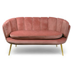 Paris Prix Canapé 2 Places En Velours "Dabren" 138cm Rose