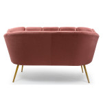 Paris Prix Canapé 2 Places En Velours "Dabren" 138cm Rose