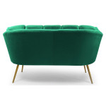 Paris Prix Canapé 2 Places En Velours "Dabren" 138cm Vert
