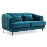 Paris Prix Canapé 2 Places En Velours "Glamour" 146cm Bleu