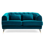 paris prix Canapé 2 Places en Velours "Glamour" 146cm Bleu