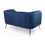 Paris Prix Canapé 2 Places En Velours "Reuben" 128cm Bleu