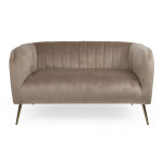 Paris Prix Canapé 2 Places En Velours "Reuben" 128cm Taupe