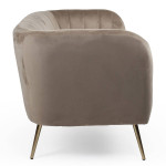 Paris Prix Canapé 2 Places En Velours "Reuben" 128cm Taupe