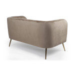 Paris Prix Canapé 2 Places En Velours "Reuben" 128cm Taupe