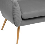 Paris Prix Canapé 2 Places En Velours "Solaro" 124cm Gris